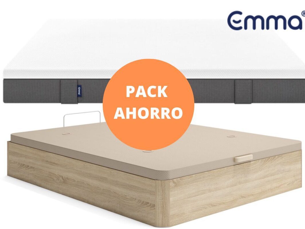 Pack Ahorro Colchón Emma Original y Canape KO Abatible Madera 22